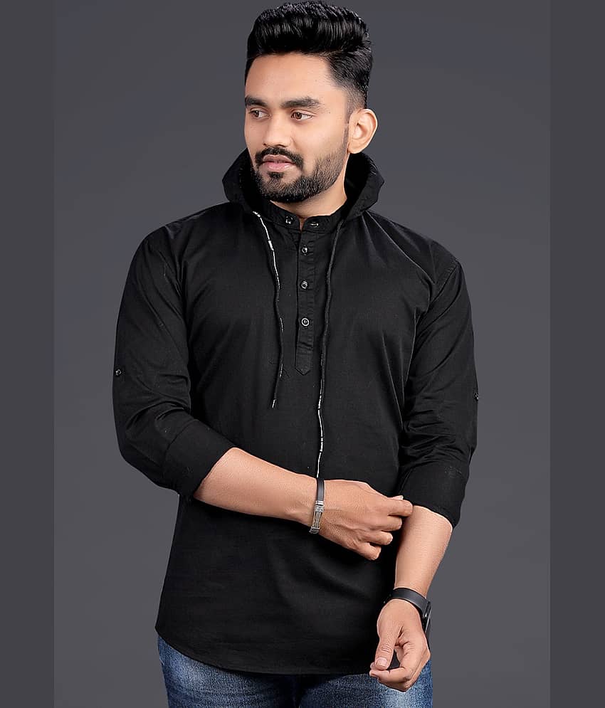 Nofilter 100% Cotton Regular Fit Dyed Full Sleeves Men's Casual Shirt - Black ( Pack of 1 )