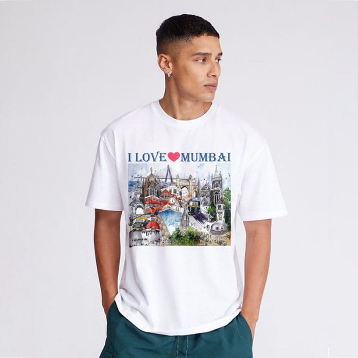 TS10  Collage of Mumbai - Navy Blue