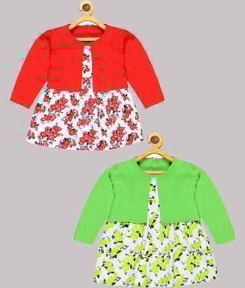 Babeezworld Cotton Frock For Girls ( Pack of 2 , Multi )