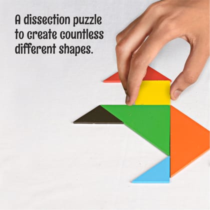 Toy Antiqua Tangram + Tic Tac Toe Premium Handcrafted Toy