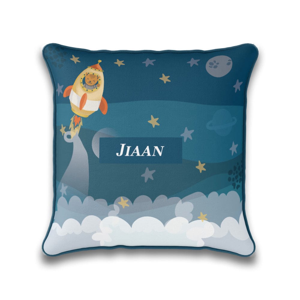 Rocket Bear Cushion Cover (kids)-16 Inches / Satin