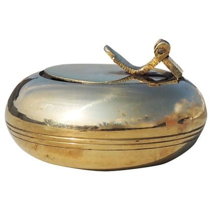 Brass Ash Tray | Handcrafted Smoking Accessory, Height : 1.3 Inch (ZMAS156 C)