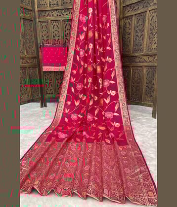 fab woven Art Silk Woven Design Kanjeevaram Sarees With Unstitched Blouse Piece ( Turquoise )