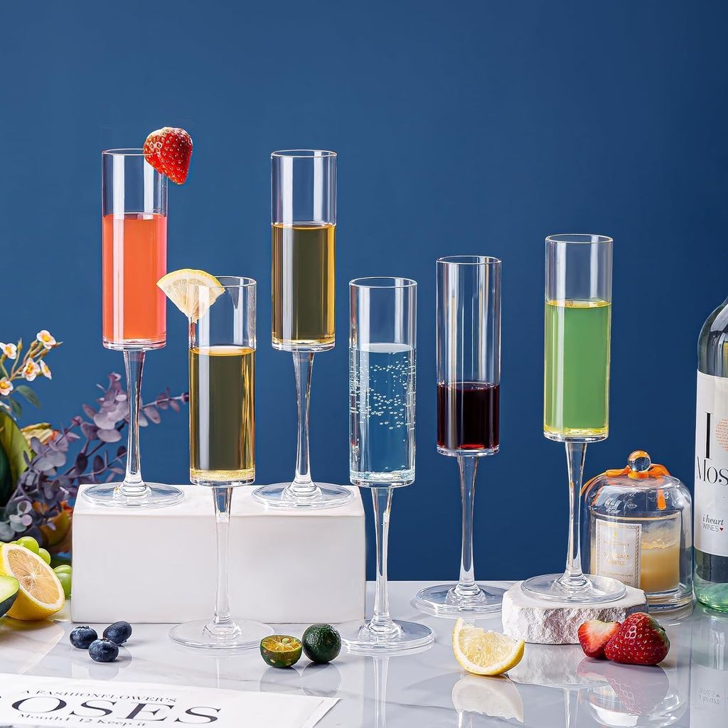 Cylinder Wine Glasses | Luxury Wine Glassware | Wide Mouth| Designer Wine Glasses | Unique | Crystal Wine Glass Set | Luxury Wine Glass Gift Pack (160 ml)