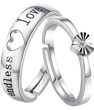 ShreejiHuf- Silver Couple Ring (Pack of 1)