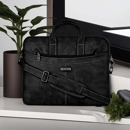 LOREM Tan Color Faux Leather 10L Laptop Messenger Bag For Men & Women BG14