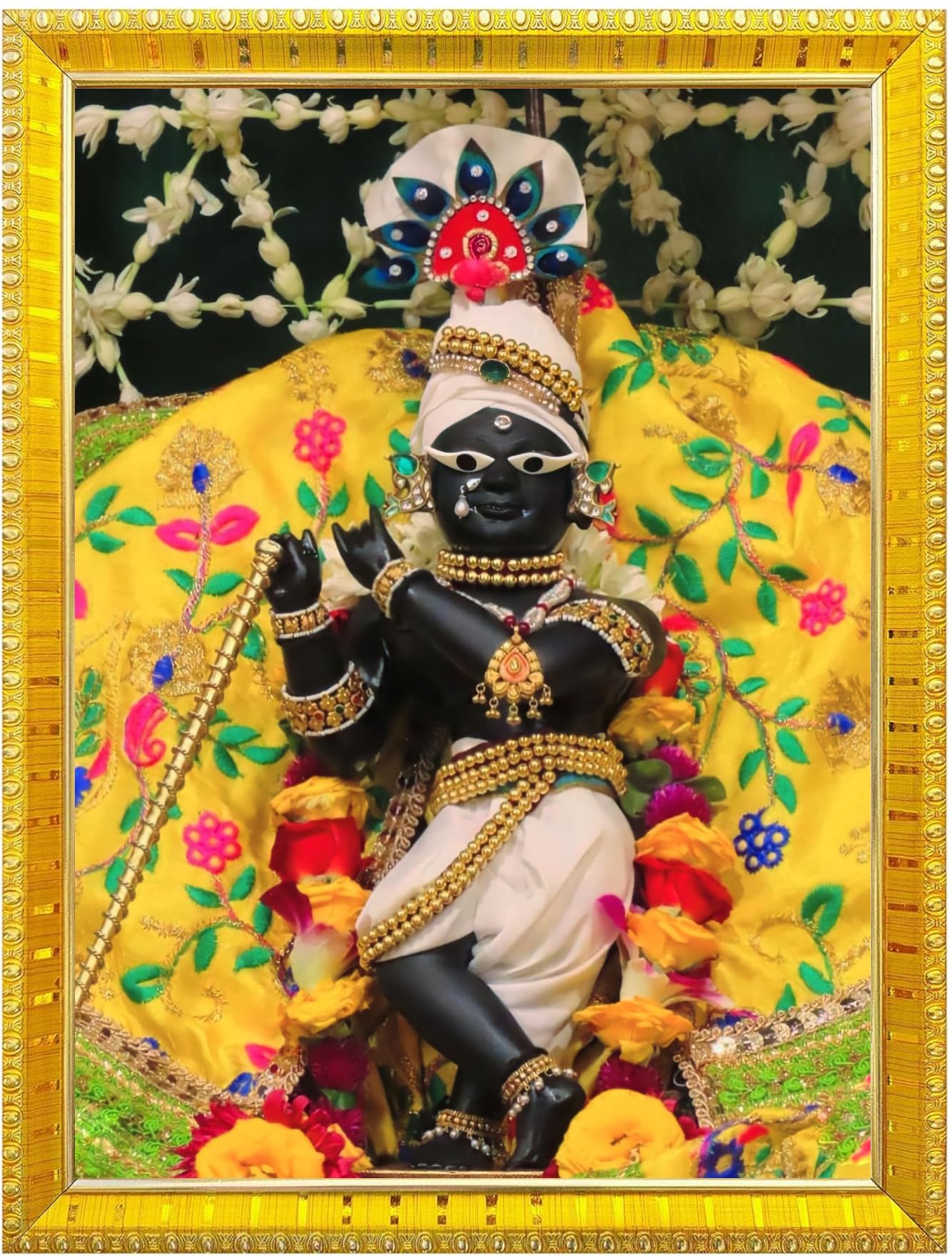 NOKKES Radha Raman Vrindavan Radha Raman Thakur Ji Photo Frames Religious Photo frame 5X7 Inch Photo Frame_QWW54