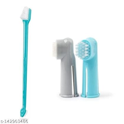 ABS Plastic Toothbrush for Pet (Multicolor, Pack of 2)