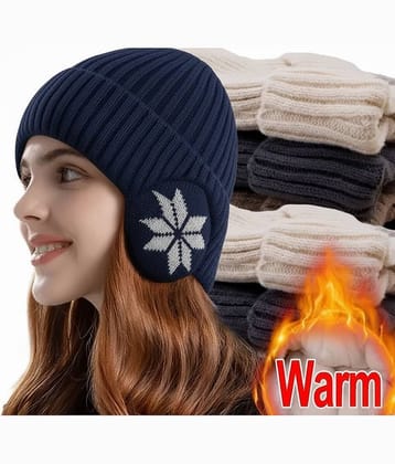 Infispace Blue Woollen Women's Hat ( Pack of 1 )