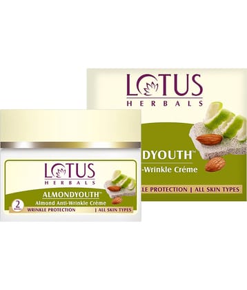 Lotus Herbals Almondyouth Almond Anti,Wrinkle Cream , For All Skin Types , 50G