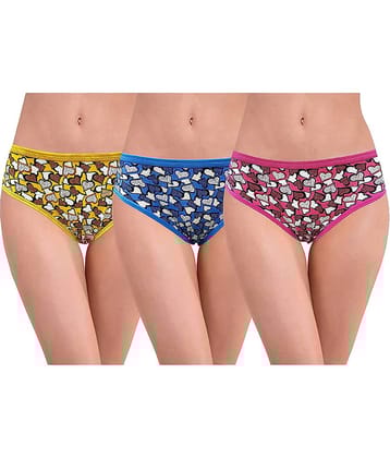 RC. ROYAL CLASS Pack of 3 Cotton Printed Women's Briefs ( Multi Color )