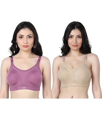 Ladyland Pack of 2 Cotton Blend Non Padded Everyday Bra For Women ( Multicolor )