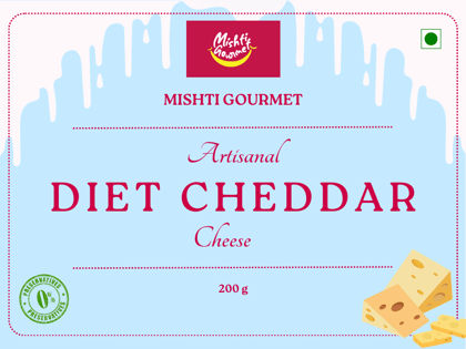 Mishti Gourmet Artisanal Diet Cheddar Cheese 200g