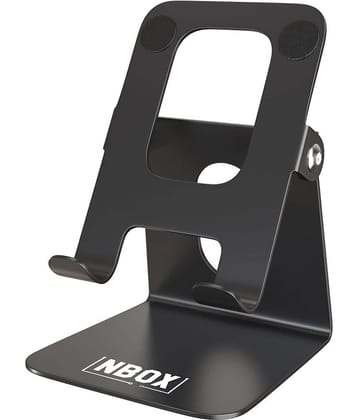Elv Metal Adjustable Mobile Phone Foldable Holder Stand Dock Mount with Big Back Support to Hold (Upto 10inch) of iPhone, iPad, Smartphones, Tablets, Kindle (Black)