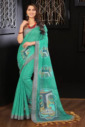 Narivastra Pure Peacock color's Digital Printed Saree