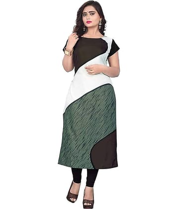 AK FASHION MALL Pack of 1 Crepe Printed Straight Women's Kurti - ( Multicolor )