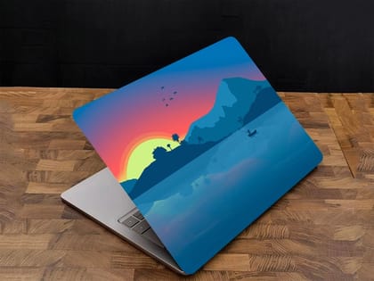 Adefex Laptop Skin Sticker for all laptop & notebook - Abstract Mountain River Sunset