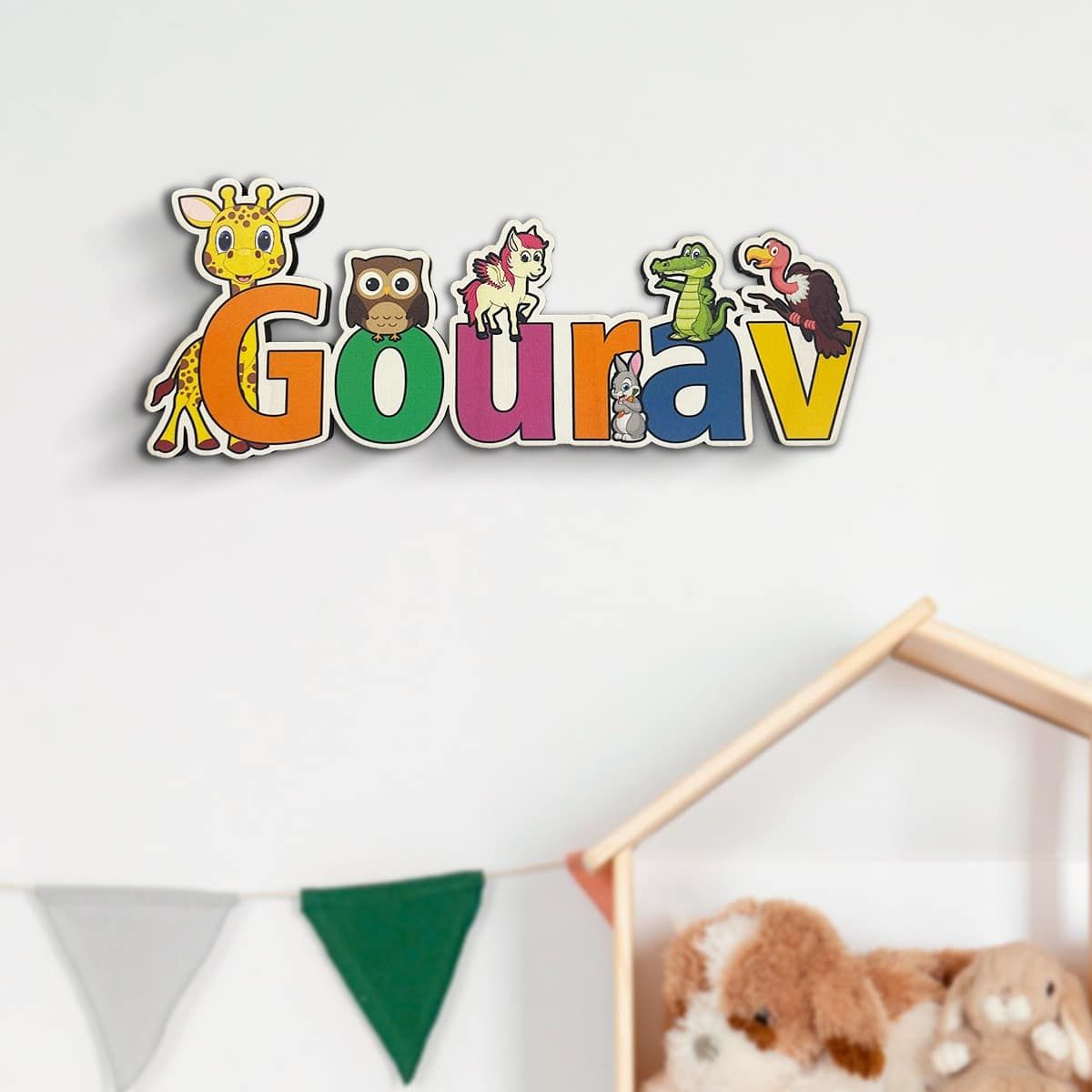 Animal Theme Kids Name Sign