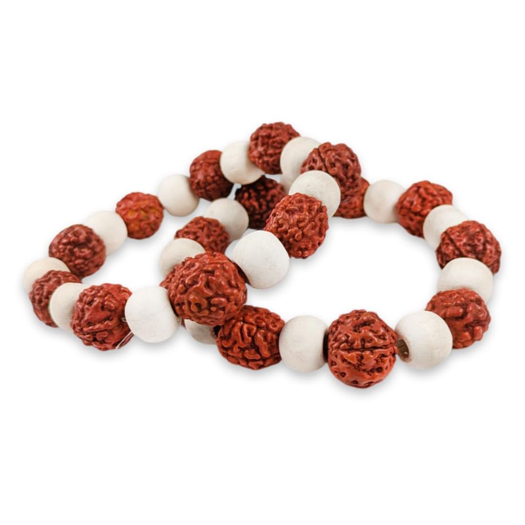MAYAPURI Tulsi Rudraksha Bracelet 5 Mukhi Rudraksha Tulsi Bracelet for Men and Women Combo (Pack of 2) - Pooja Needs | Buy online on ZillyBuy