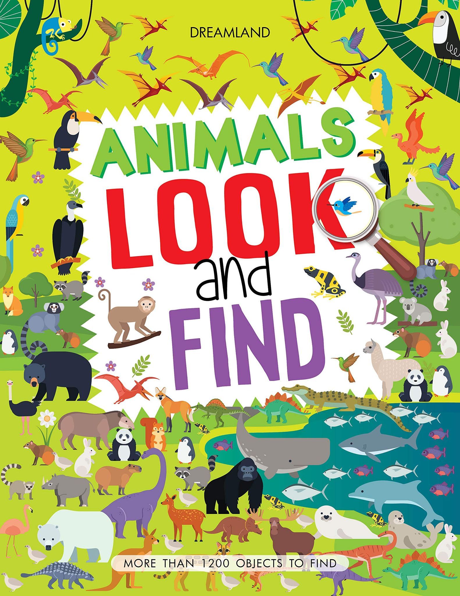 Animals Look and Find Activity Book - More than 1200 Objects to Find, 24 Pages [Paperback] Dreamland Publications
