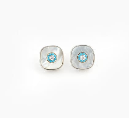 Silver MOP Square Studs