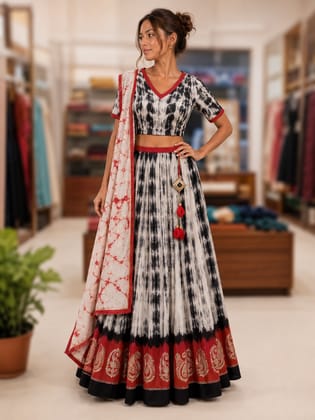 Tie-Dye Ghaghra | Handmade Women's Ethnic Skirt | Traditional Hand-Dyed Festive & Cultural Wear