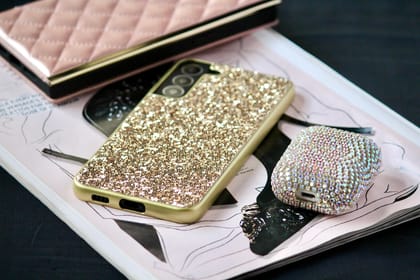 Gold Glitter Bling Sequin Cover-Samsung Galaxy S22 Plus