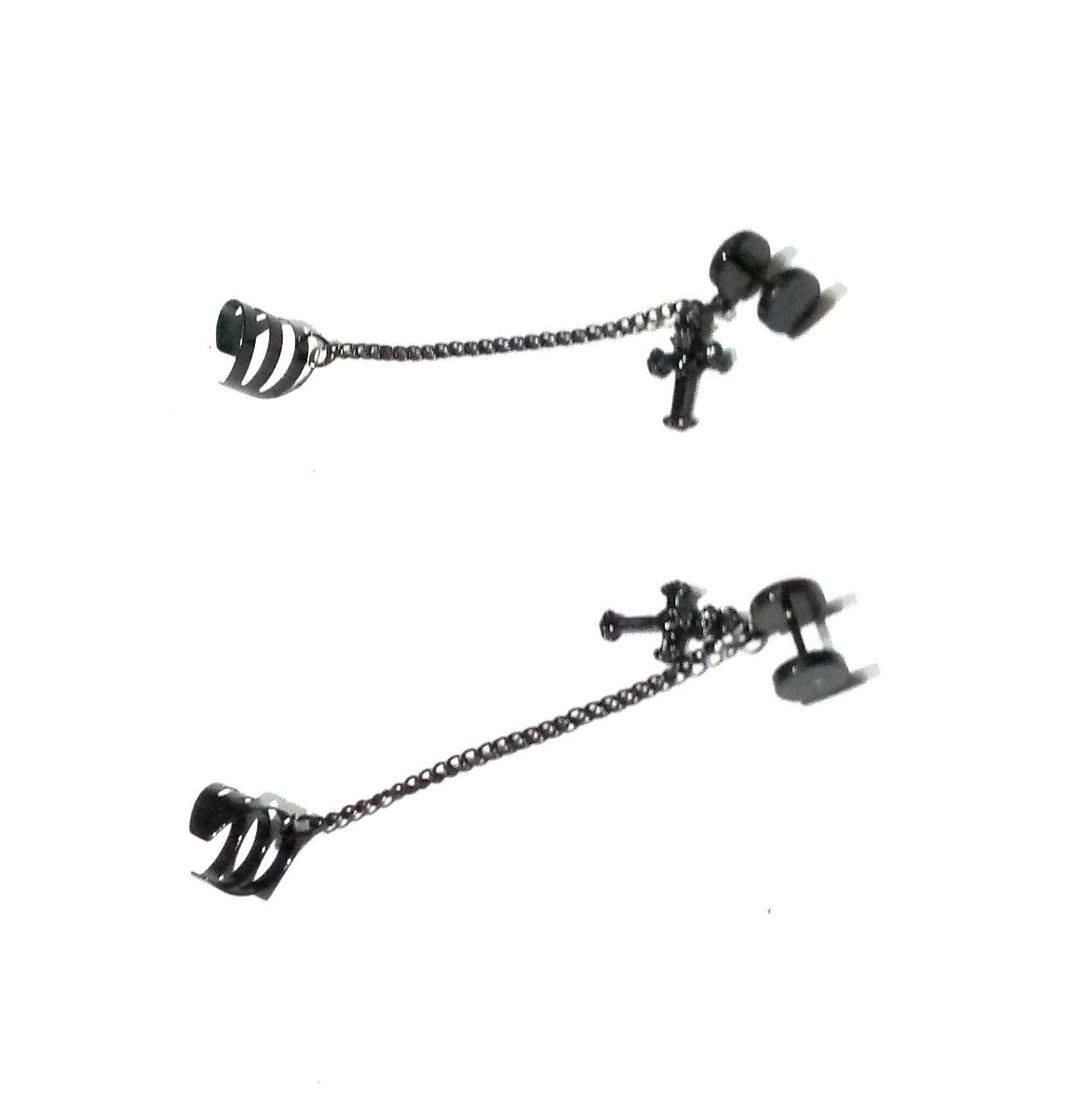 Nawani 1 Pair Mens Jewellery Black Studs Earring/Earring for Men/Boys/Boyfriend.