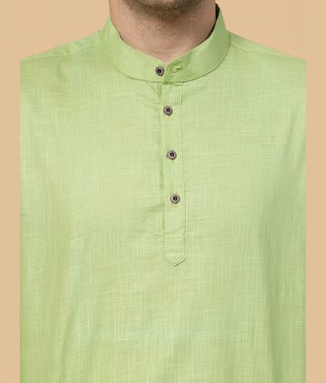 allan peter Green Cotton Men's Regular Kurta ( Pack of 1 )