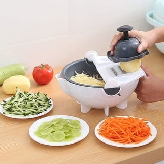 Right traders 9 in 1 Chopper Slicer with Wet Rotating Drain Basket Strainer Fruit Vegetable Slicer for Kitchen