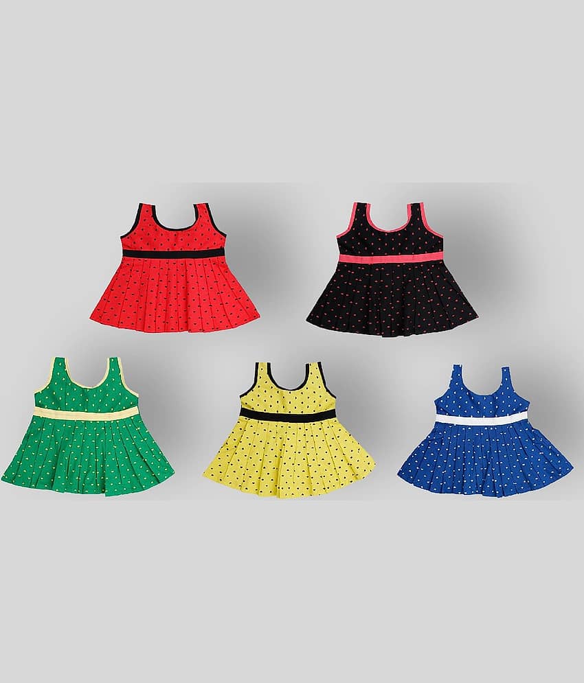The Creators Pack of 5 Baby Girls 100% Cotton Frocks ( Multi )