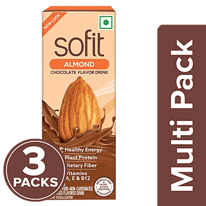 Sofit Almond Drink Chocolate, 3x200 ml Multipack