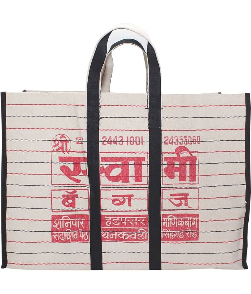 Goodluck Cotton Canvas Grocery Shopping Bag Extra Large Heavy Duty Handcrafted Multipurpose Bag for Grocery Milk Vegetable Storage (14 X 8.5 X 20)