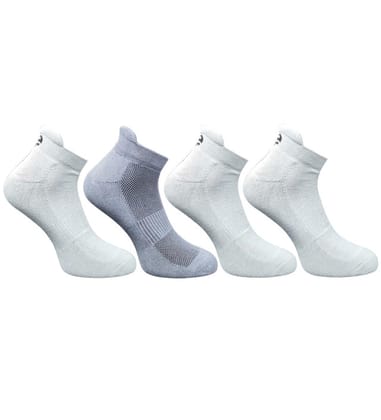 4-Pair Set Unisex Casual Cotton Printed Ankle Length Socks (Multicolor)