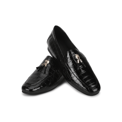 Bliss Casual Tassel Crocodile Printed-Classic Black / 6