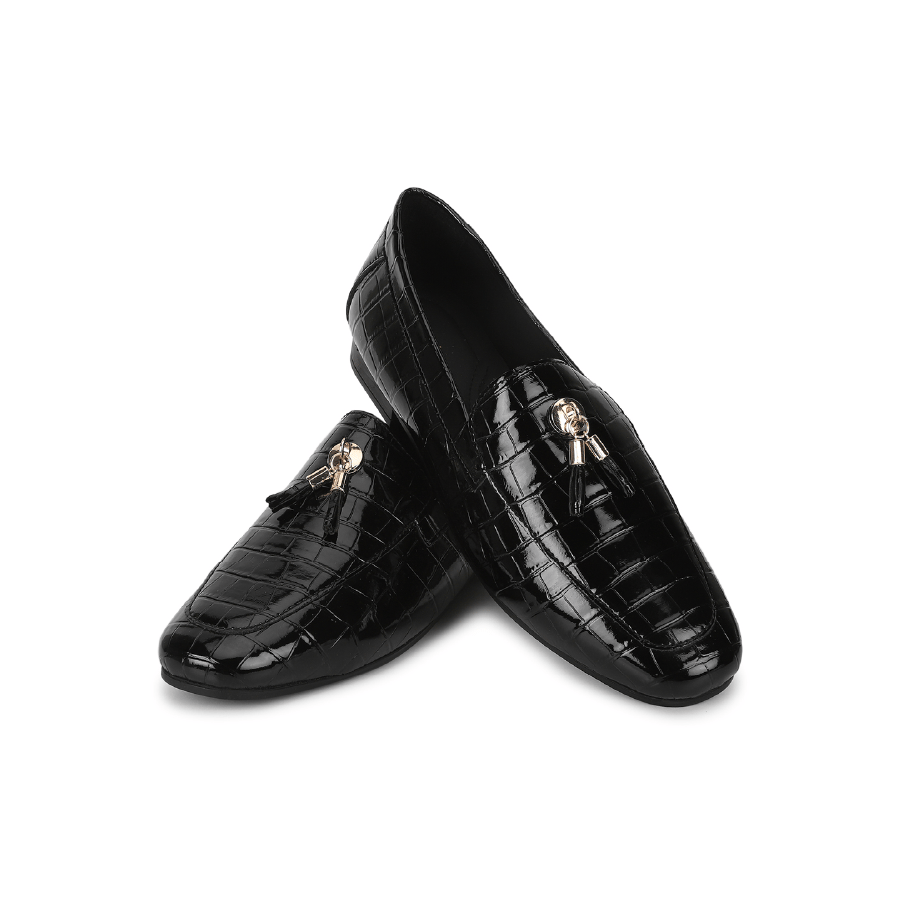 Bliss Casual Tassel Crocodile Printed-Classic Black / 5