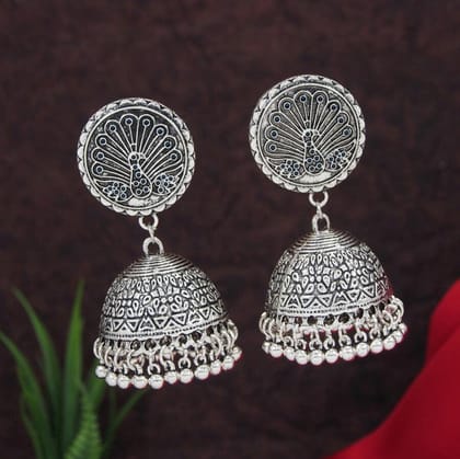 Antique Gold/Silver Plated Multicoloured Jhumki Earring- AER 3184