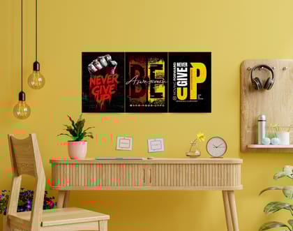 "SELF IMPROVEMENT QUOTES: STRENGTH VERSION"- Shiny & Sturdy Metallic Poster Art That Pops & Sticks-A3