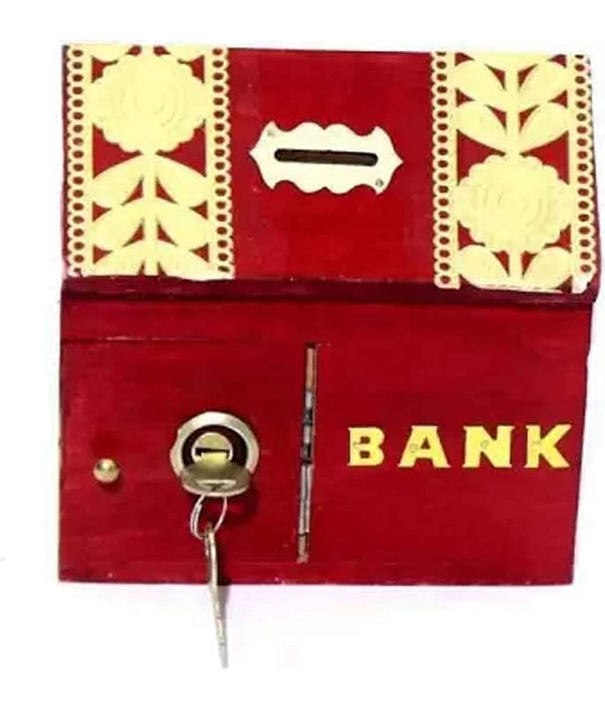 SWH Wood Brown Piggy Bank ( Pack of 1 )