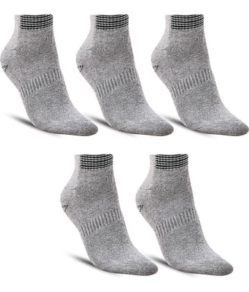 Dollar - Cotton Men's Solid Grey Melange Ankle Length Socks ( Pack of 5 )
