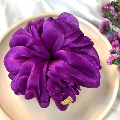 Oversized Purple Organza Scrunchie | 1 Pc