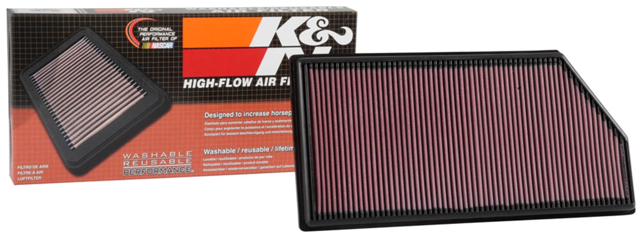 K&N 33-3068 Replacement Air Filter for Car