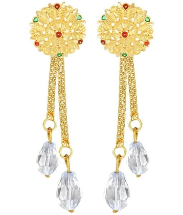 Vighnaharta Golden Drop Earrings ( Pack of 1 ) - Golden