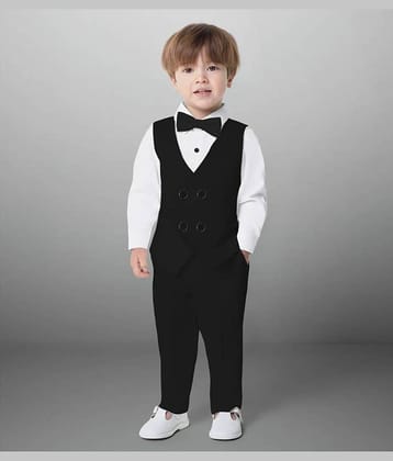 BELIEVED WORTH'S Pack of 1 Boys Cotton Blend Shirt & Pants Set ( Black )