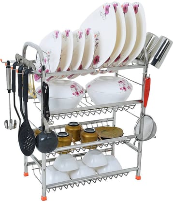 Winstar - Silver Stainless Steel Dish Racks ( Pack of 1 )