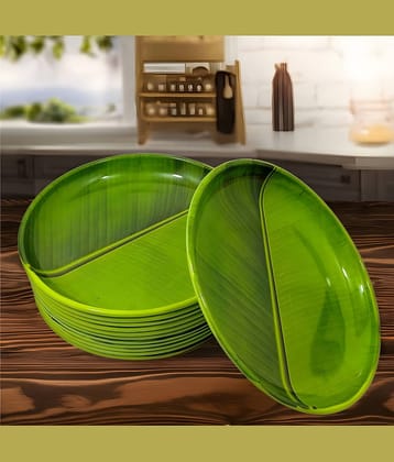 Inpro 12 Pcs Melamine Dark Green Half Plate