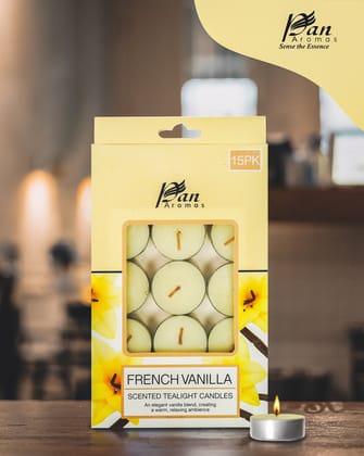15-Pack Scented Tealight Candle -French Vanilla-French Vanilla