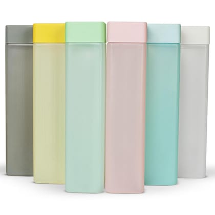 Denzcart Frosty Square Water Bottles Unbreakable Water Bottle 1 Litre Leakproof Durable BPA-Free Non-Toxic Water bottle for office,Water bottle for gym, Water bottle for home(6 pcs)