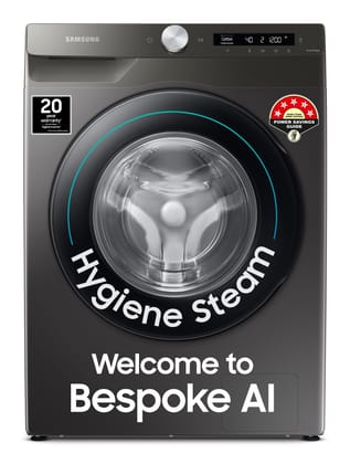 Samsung 7 kg, 5 Star, AI Control, Wi-Fi, Digital Inverter, Motor, Fully-Automatic Front Load Washing Machine (WW70T502NAN1TL, Hygiene Steam, Inox) Samsung 7 kg, 5 Star, AI Control, Wi-Fi, Digital Inverter, Motor, Fully-Automatic Front Load Washing Machin