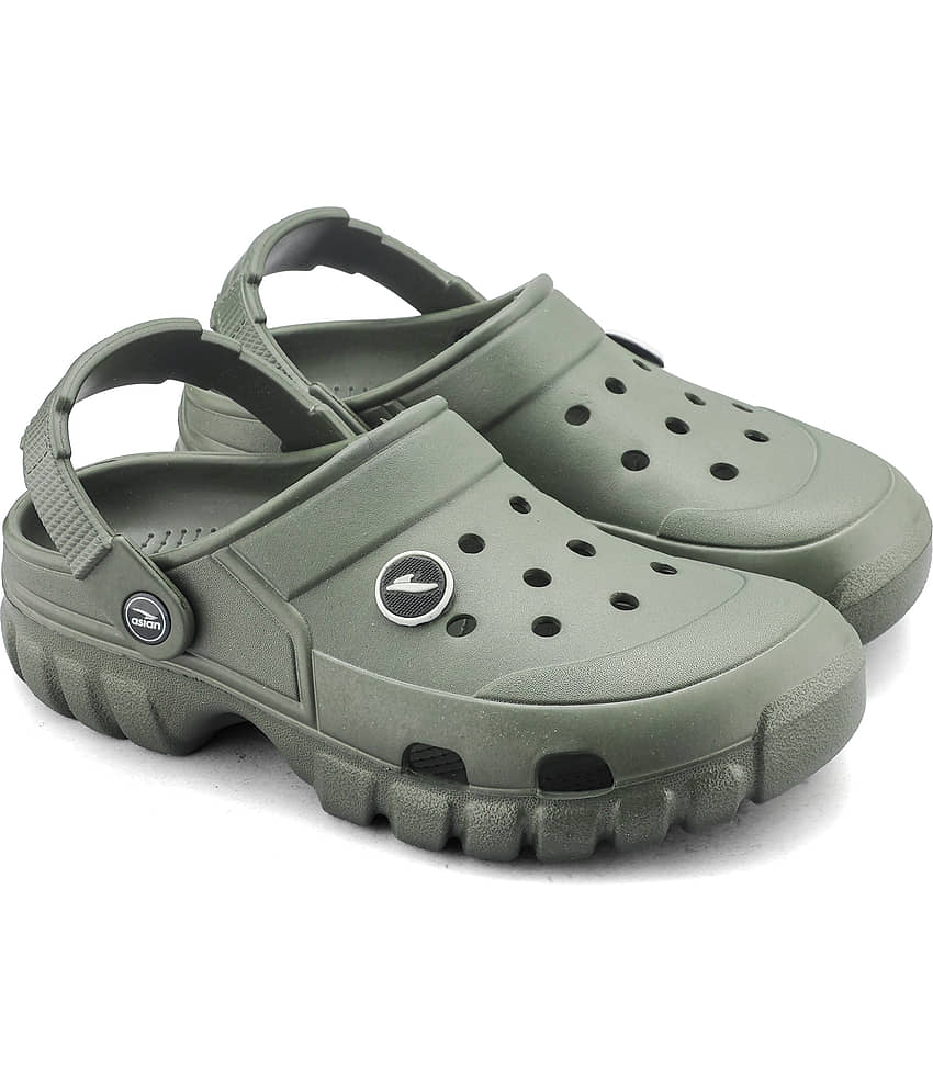 ASIAN AGC-18cOLIVE - Olive Men's Clogs